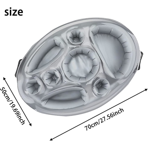 Oppustelig flydende drikkevareholder, 8 huller pool mad og drikke bakke, pool bar