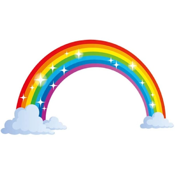 Wall tattoo children's room wall decal rainbow with white