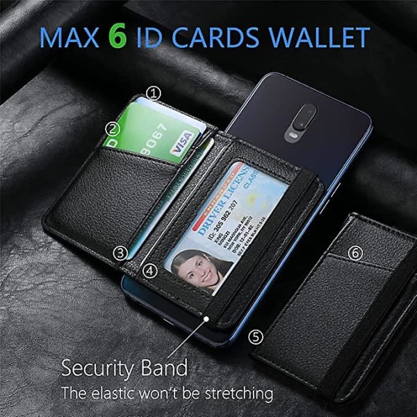 Case för telefonplånbok, kreditkortshållare flip läderficka 2PCS