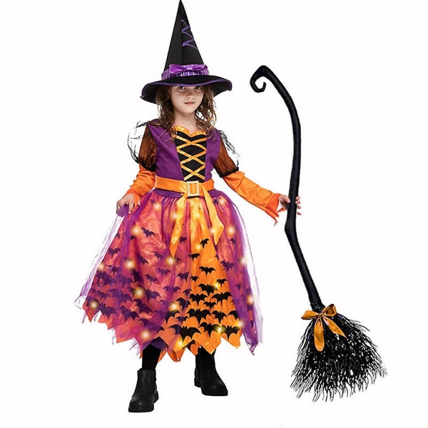 Häxbroom med båge festdekorationer, Halloween häxkostym accessoarer kvast kostym rekvisita för barn vuxna