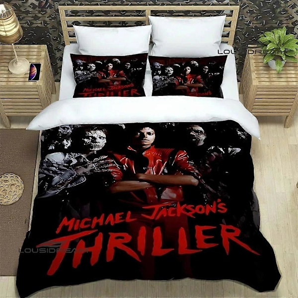 f1492 Sängkläder Michael Jackson tryckta sängklädesset utsökta sängtillbehör set påslakan sängtäcke set sängkläder set lyxig födelsedagspresent Sängkl 135x200cm 53x78in