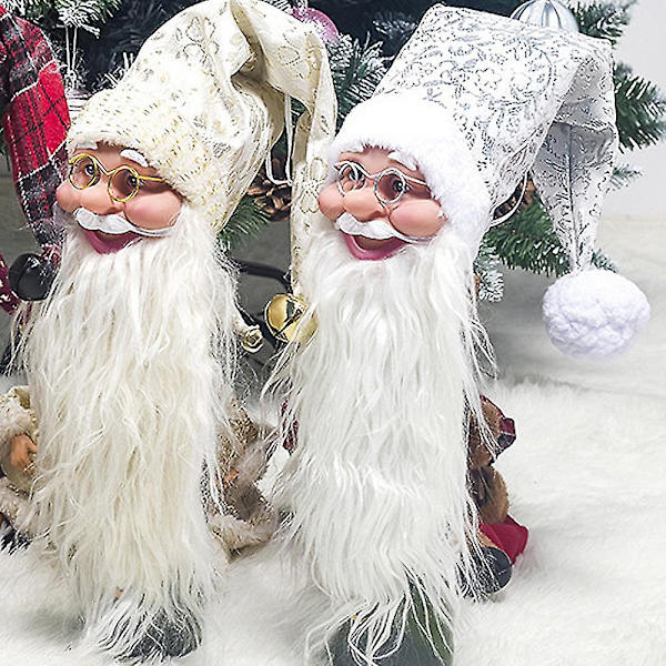 Jultomte Vinflaskeöverdrag - Jultomte Huvud Flasköverdrag Topp Dekorativ Jul Dekoration