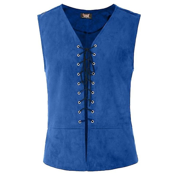 Middelaldersk vest mann renessanse steampunk topper herre bandasje frakk retro gotisk slank viking ridder vest Halloween fest