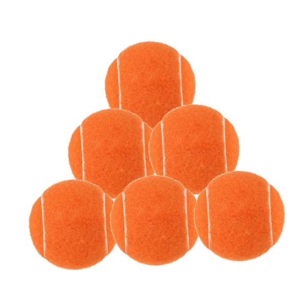 6x Tennis Balls for Beginner Training Durable Practice Balls 2.52\" Dia Orange