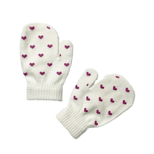 Stykker Børns Vinter Strikkede Handsker Unisex Prik Stjerne Børnehave Handsker
