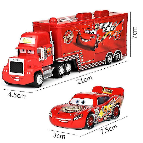 Cars 2 3 Elokuva Lightning McQueen The King Chick Hicks Mack Kuorma-auto Setti Uncle Truck Urheiluauton Leikkiauto Lapsille Syntymäpäivälahja