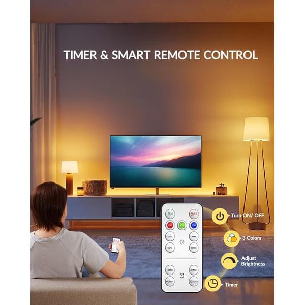 E26 Rechargeable LED Bulbs with Remote Control, 3 Colors Dimmable E26 Battery Operated Light Bulbs with Timer, Rechargeable Emergency Lights 2-Pack