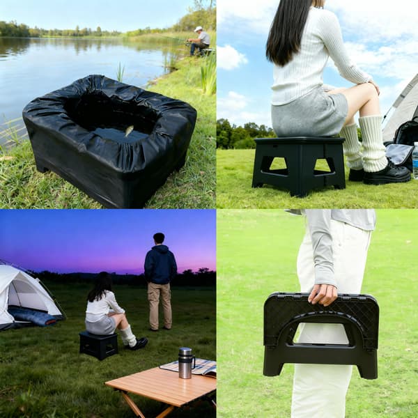Compact Emergency Toilet, Portable Foldable Solution for Outdoor Camping Trips and Traffic Jams, Discreet Design Grey