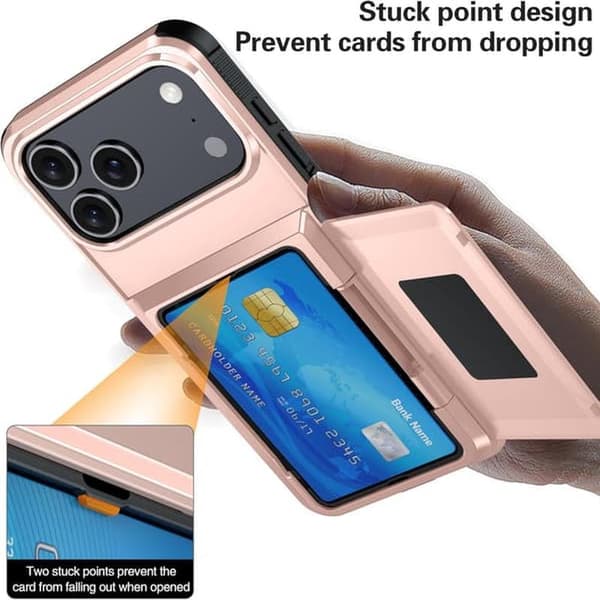 Wallet Case for iPhone 17 - Stylish Protective Case with Card Holder (Holds 5 Cards) - Grey iPhone 17 grey grey iPhone 17