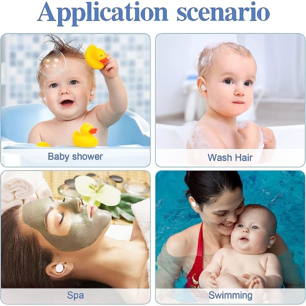 60st öronskydd för dusch, vattentäta öronklistermärken Nyfödda hörselskydd för baddusch