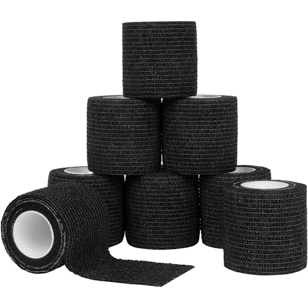 Self Adhesive Sports Bandages, 8 Rolls 5cm x 4.5m Football Bandages, Adhesive Bandages for Soccer, Goalkeeper Wrist Tape and Football Ankle Tape