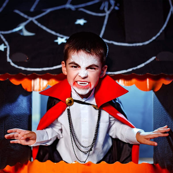 18 stk Vampyrtenner Fang, Halloween Varulv Zombie Fang, Halloween Fest Maskerade Rollespill Rekvisitter for Voksne Tenåringer (Hvit)