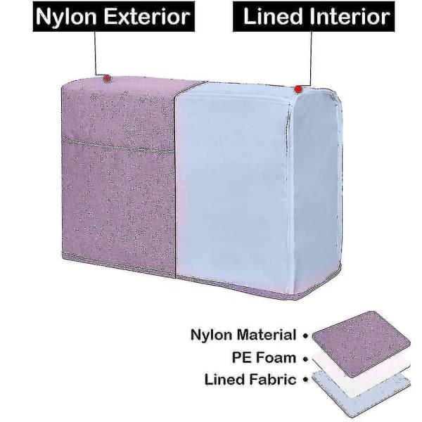 2023-symaskinsdammskydd med 3 fickor, dammskydd för de flesta standardsymaskiner