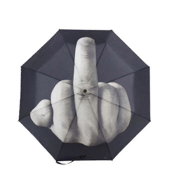 Nytt Design med Långfinger Svart Paraply Cool Mode Stöttåligt Paraply