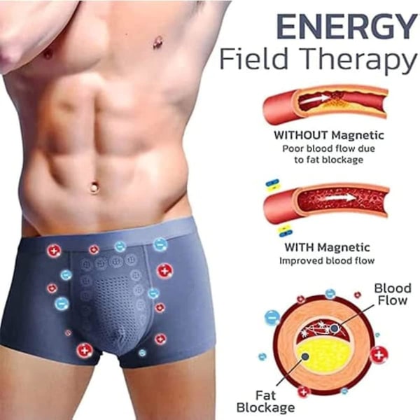 6 st Eft Energy-fältterapi Herrkalsonger, Energy Field Therapy Herrbyxor XL Size for 50-65 Kg