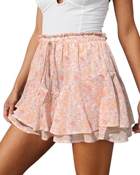 Flagrende shorts til kvinder afslappede Boho blomstrede skorts