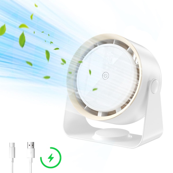 Ultra-Powerful Silent USB Fan with 360° Rotation White