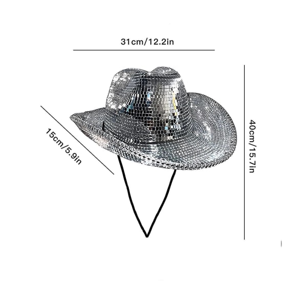 Disco Ball Cowboy Hat, Mirrored Ball Cowboy Hat, Bachelorette Bachelor Party Hat