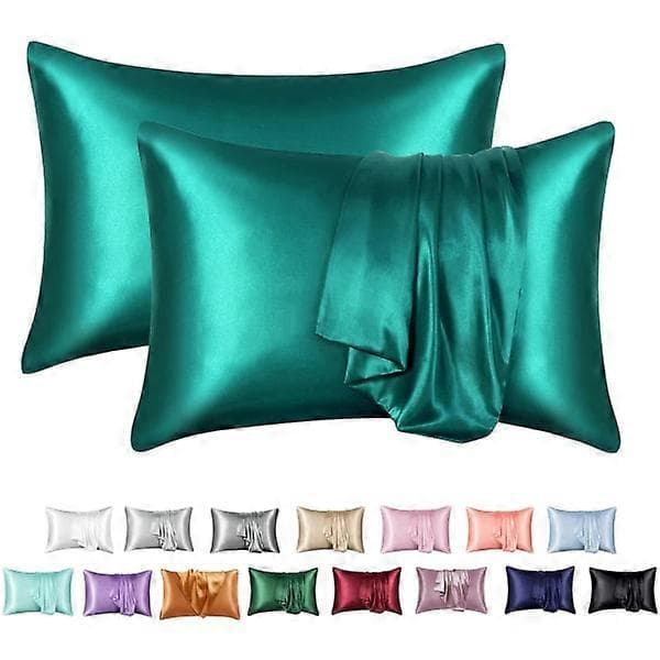 Pillowcase Simulated Silk Solid Color Envelope Pillowcase Teal 20*26 inch (51*66cm) Blue green