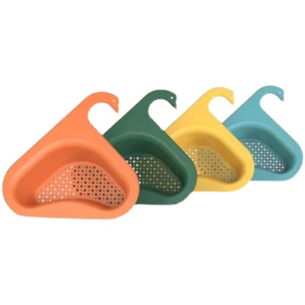 Sink Strainer Basket Punch-Free Sink Drain Rack Triangular Corner Sink Hanging Strainer Holder for Kitchen Bathroom 0.2