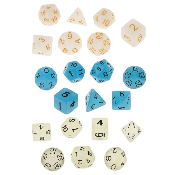 4x7x Polyhedral Terning 16mm Til Dungeons And Dragons Dnd Mtg Brætspil Hvid