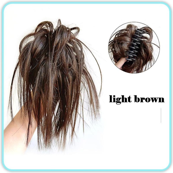 Claw Clip Messy Bun Hair Piece-hair Buns Wavy Curly Chignon Hair Bun Extensions Tousled Updo Hair Buns Claw Clip Ponytail Hairpieces Light brown