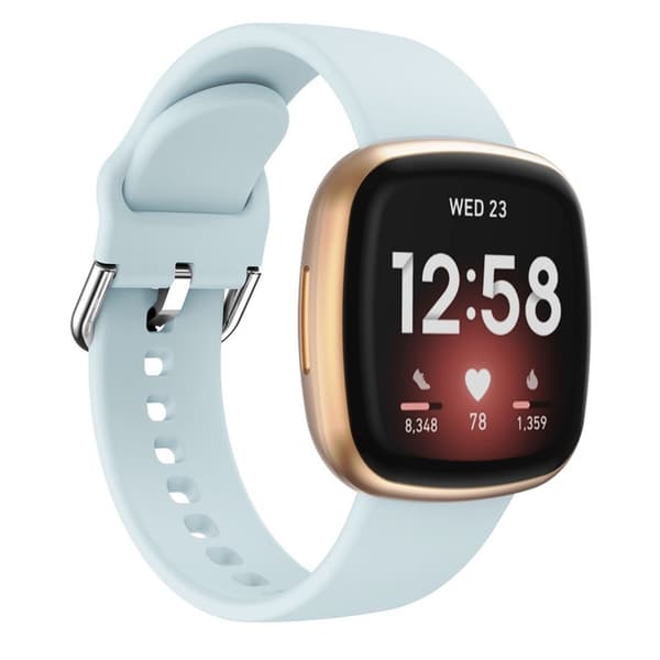 Silikoniranneke Versa 3/Fitbit Sense - Vaaleansininen LightBlue LightBlue