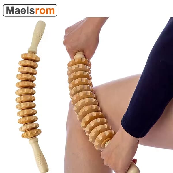 Trämassageverktyg med 12 rullar