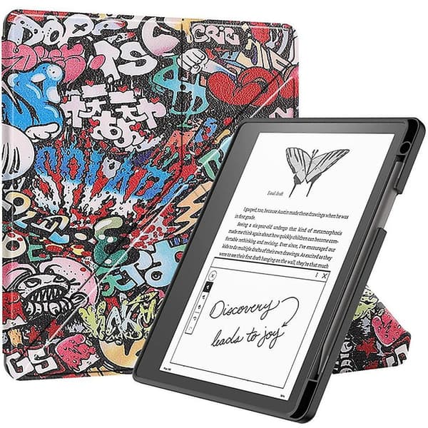 Case for Kindle Scribe 2022 10.2 inch, Foldable Stand, Soft PU Leather Graffiti