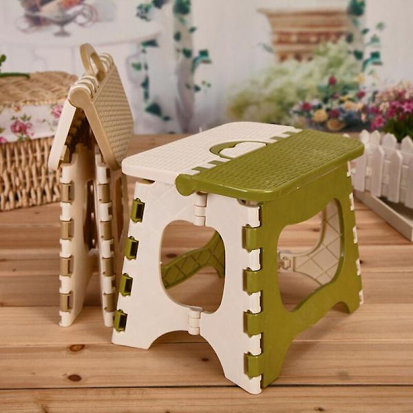 Beige paksu muovinen taittuva jakkara paksu trumpetti 23*17.9*19.8 Paino 430g