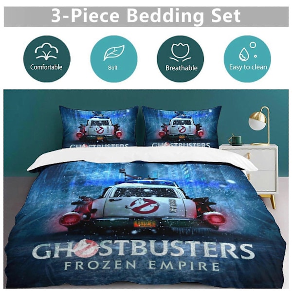 x167 Ghostbusters 3-osainen vuodevaatesetti Lämmin ja mukava pehmeä pussilakanasetti, jossa 1 pussilakana ja 2 tyynyliinaa makuuhuoneeseen b167 135x200cm 53x78in