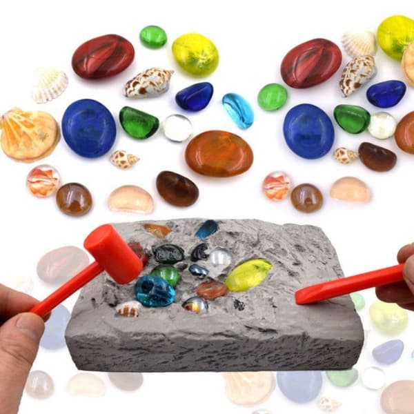 Kids Stones Samples Mining Toy Dig Kit Educational Science Fossils Set Archaeological Excavation Toys with Digging Tools 0.2