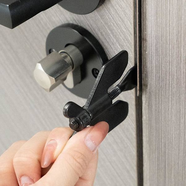 Bærbar dørstopper for reiser, hotell, hjem og sikkerhet - 2023 black