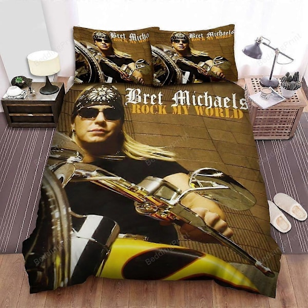 v3440 Sängkläder Rock My World Bret Michaels Påslakanset Sänglinne Örngott Sängkläder IU3440 135x200cm 53x78in