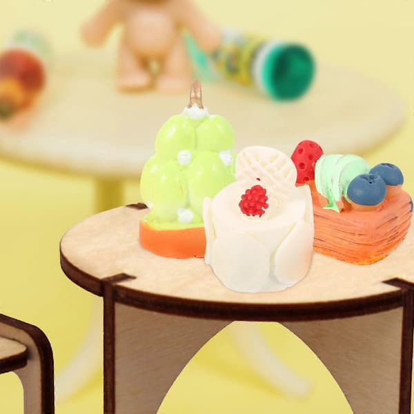 Miniatyr kakefat utstillingsstativ 1 sett for dukkehusdekor og utstilling