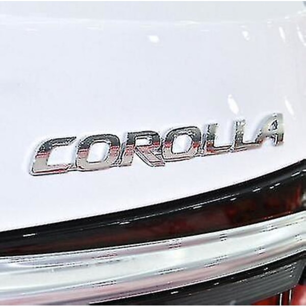 Corolla Abs Plast Krom Bil Bil Bakre Bagagenummer / Bokstav Logotyp Emblem Emblem Dekal Dekal Bil Styling Biltillbehör
