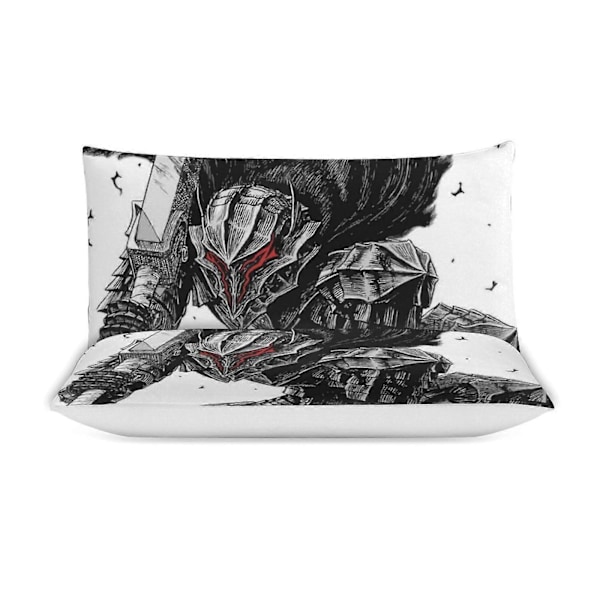 x117 Anime Berserk 3-delt sengesett Varmt og komfortabelt mykt dynetrekk sengesett med 1 dynetrekk og 2 putetrekk for soverom b117 135x200cm 53x78in