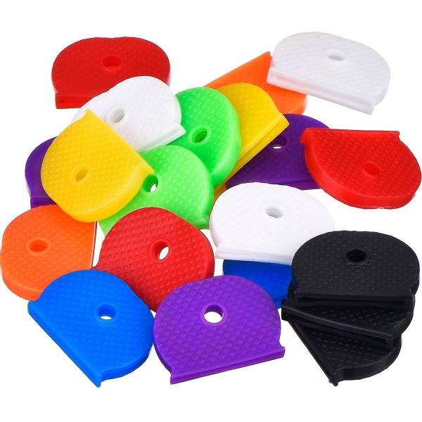 20pcs Keycap Set Flexible Key Cover For Easy Identification Of Door Keys,color Key Cover