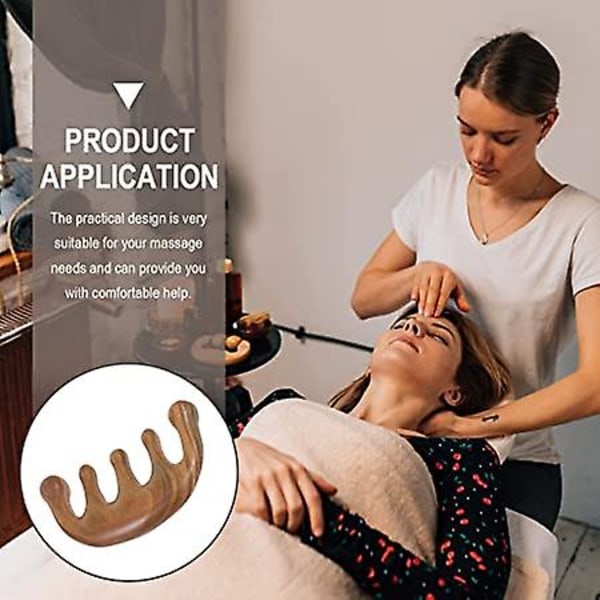 Wood Comb Multipurpose Scalp, Sandelträ Massage Head Care Avslappning blue