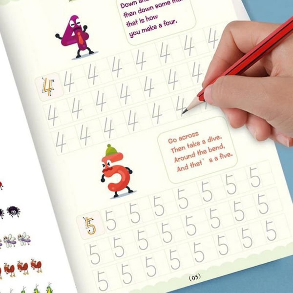 4st Magic Ink Copybooks för barn Återanvändbara handskriftsarbetsböcker för förskolor Malldesign - Jxlgv set 4