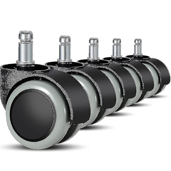 5-pak hjul til kontorstoler 11 mm / 22 mm erstatning hardt gulv for spillstoler, dreiestoler, Pr