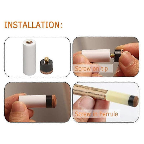 12 sett 12MM Biljard Pool Cue Tips Messing Skrue Erstatning Tips med Pool Cue Ferrule for Snooker Pool Cues
