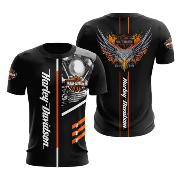 Harley-Davidson Moottoripyörä T-paita Miehet Kesä Rento Lyhythihainen E E E E S