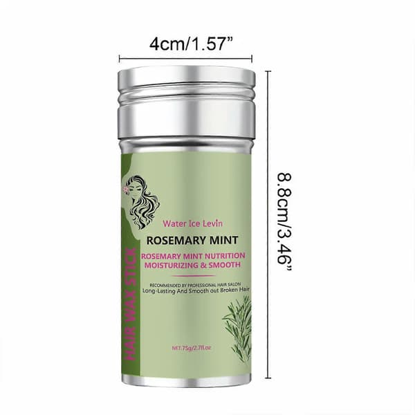Rosmarinmynte Hårvoksstift - Kontroll av flyvehår og stylingpomade for barn, kvinner og menn - Hårknute-maker og tilbehør 1PCS