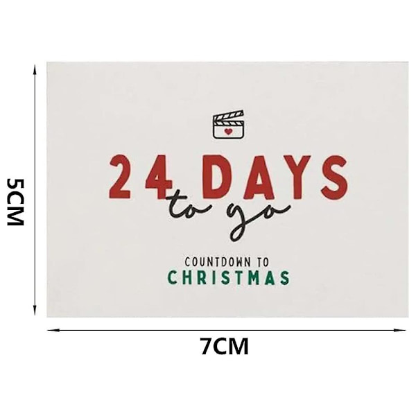 Julekalenderkort for 2022, 24 stk Familiefilm-spilleliste-sang Julekalender, 24 dagers juletell ned-boksidé Julegave Movie
