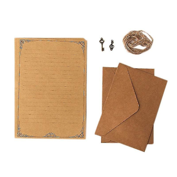 12 st Vintage Kraft Papper Brevpapper Europeisk Stil Papper För Brevskrivning Brevpapper Stati