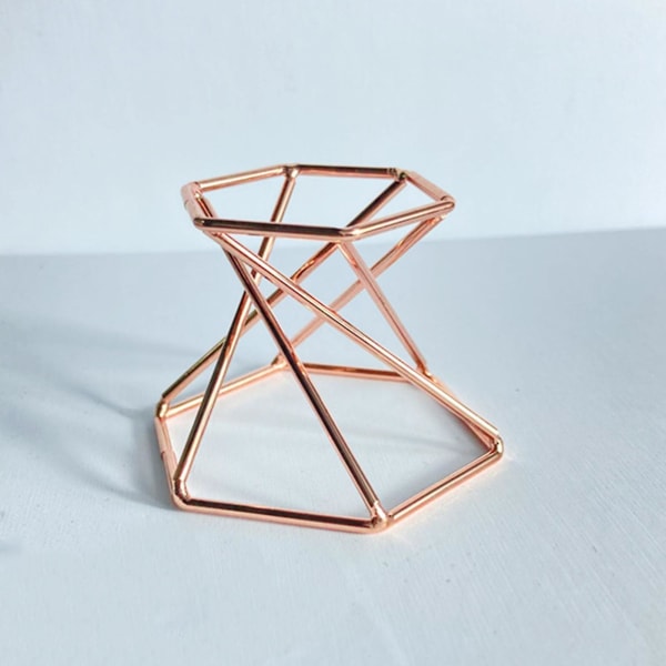 Metal Display Stativ Kreativ Mineral Sten Rack Display Holder Kugle Base Til Krystal Glas Linsebold Rose Gold 2