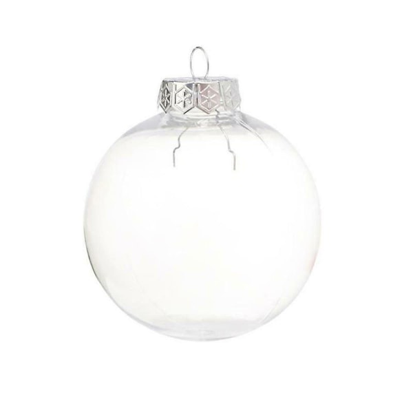 Klar Plast Ball Baubles Sphere Fyllbara Diy Ornament Decors Silver 5 PCS