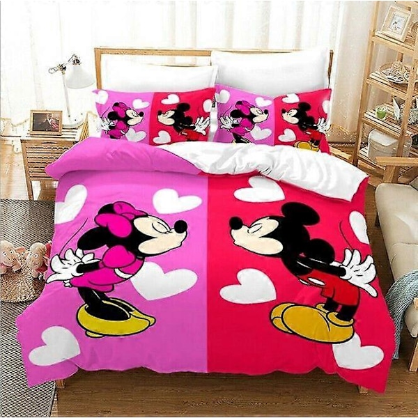 v5598 Sengetøy Mickey&Minnie Mouse Kolleksjon /<wbr/> Dynetrekksett Sengetøy IU5598 135x200cm 53x78in
