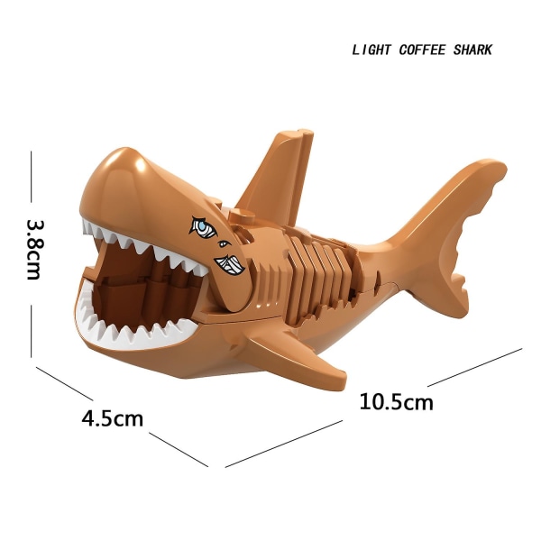 6 stk Ghost Shark byggeklosser actionfigur barnas leketøy gave Grey